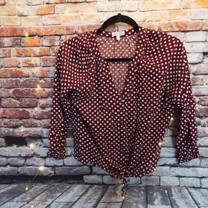 Delia's / polka-dot button-down blouse